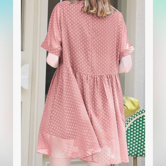 Olaesa (from Amazon) NWT Green Babydoll Flowy Dress - Picture 9 of 10